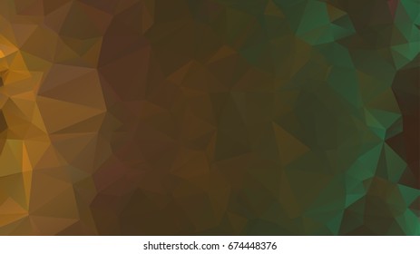 Abstract Polygonal Mosaic background of triangles orange, green color. Blurry grid. Vector illustration for business artwork. Creative Design Templates. For banners, poster, postcards, holiday.
