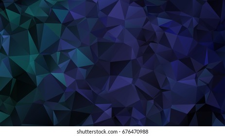 Abstract Polygonal Mosaic background of triangles blue, black, dark color. Blurry grid. Vector illustration for business artwork. Creative Design Templates. For banners, poster, postcards, holiday.