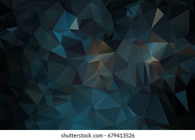 Abstract Polygonal Mosaic background of triangles blue, black color. Blurry grid. Vector illustration for business artwork. Creative Design Templates. For banners, poster, postcards, holiday.