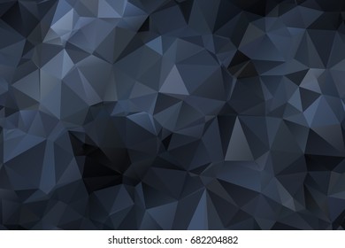 Abstract Polygonal Mosaic background of triangles blue, black color. Blurry grid. Vector illustration for business artwork. Creative Design Templates. For banners, poster, postcards, holiday.