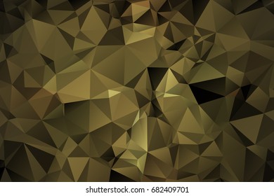 Abstract Polygonal Mosaic background of triangles gold, black color. Blurry grid. Vector illustration for business artwork. Creative Design Templates. For banners, poster, postcards, holiday.