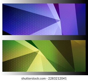 Resumen de la colección de banners de patrones poligonales, mosaicos, geométricos y triangulares.
