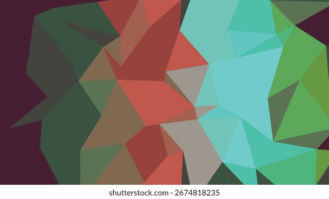 Mosaico poligonal abstrato com vermelho azul verde e marrom cor Paleta padrão fundo