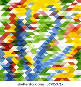 Abstract polygonal motley vector illustration of triangles, geometric background in origami and mosaic style
