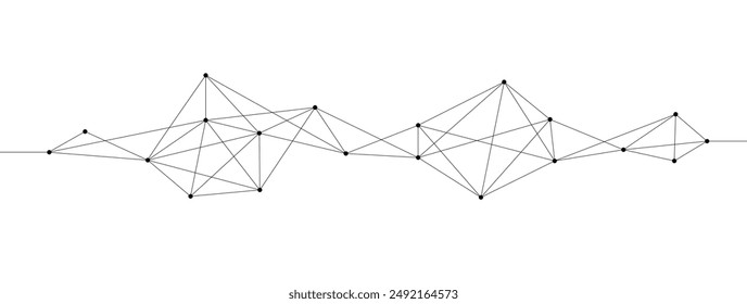 Abstract polygonal network connect lines and dots background template. Technology data transfer server global system graphic vector.