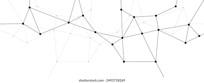 Abstract polygonal network connect lines and dots background template. Technology data transfer server global system graphic vector.	