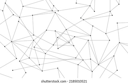 Abstract polygonal network connected dots and lines background template. Blockchain linked global graphic vector.