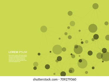 Abstract polygonal network shapes with connecting dots and lines. Cover technology template.