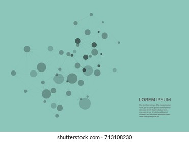 Abstract polygonal network shapes with connecting dots and lines. Cover technology template.