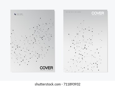 Abstract polygonal network shapes. Cover technology template