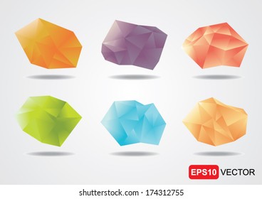 Abstract polygonal object, Colorful polygonal vector.