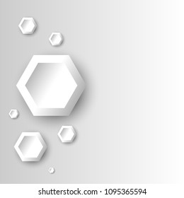 Abstract polygonal on gradient gray background