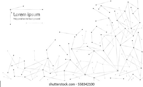 abstract polygonal particles on white background. Dots and lines. Vector illustration