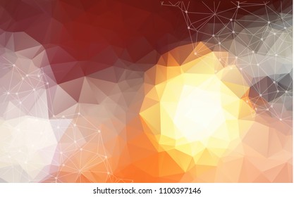 Abstract polygonal Pastel background with connected dots and lines, connection structure, futuristic hud background, vector illustration