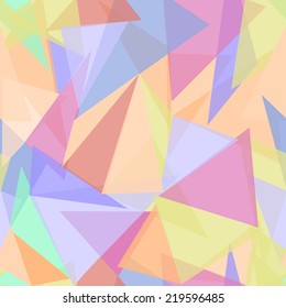 Abstract polygonal pastel color triangular seamless vector pattern background