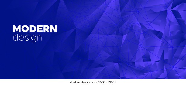 Abstract Polygonal Pattern. Blue Geometric Shapes. Vector Minimal Design. Business Landing Page. Dark Polygon Wallpaper. Vibrant Creative Geometry. Minimal Concept. 3d Modern Polygon Background.