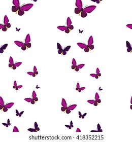 Abstract polygonal pattern with colorful butterflies, image with low poly butterfly, vector illustration with nature on the white background