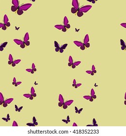 Abstract polygonal pattern with colorful butterflies, image with low poly butterfly, vector illustration with nature on the light background