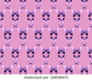 abstract polygonal pattern with colorful geometric butterflies.