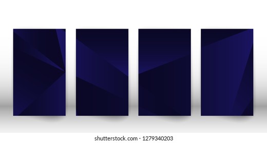 Abstract polygonal pattern. Dark cover design with geometric shapes. Polygon cover template. Vector illustration.
