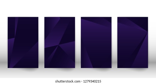 Abstract polygonal pattern. Dark cover design with geometric shapes. Polygon cover template. Vector illustration.