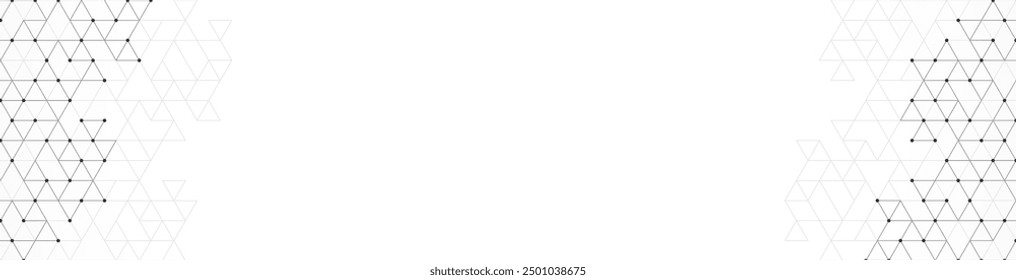 Abstract polygonal pattern and geometric texture with lines and dots for website banner or header