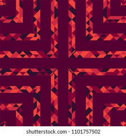 Abstract polygonal pattern with lines of colored triangles. Can be used as poster, banner, border, background, Wallpaper, card, print and etc. Eps10 vector.