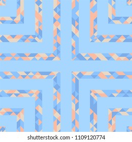 Abstract polygonal pattern with lines of colored triangles. Can be used as poster, banner, border, background, Wallpaper, card, print and etc. Eps10 vector.