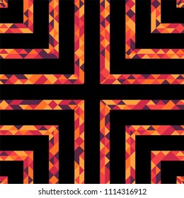 Abstract polygonal pattern with lines of colored triangles. Can be used as poster, banner, border, background, Wallpaper, card, print and etc. Eps10 vector.