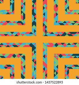 Abstract polygonal pattern with lines of colored triangles. Can be used as poster, banner, border, background, Wallpaper, card, print and etc. Eps10 vector.