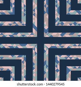 Abstract polygonal pattern with lines of colored triangles. Can be used as poster, banner, border, background, Wallpaper, card, print and etc. Eps10 vector.