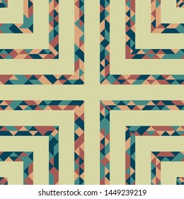 Abstract polygonal pattern with lines of colored triangles. Can be used as poster, banner, border, background, Wallpaper, card, print and etc. Eps10 vector.