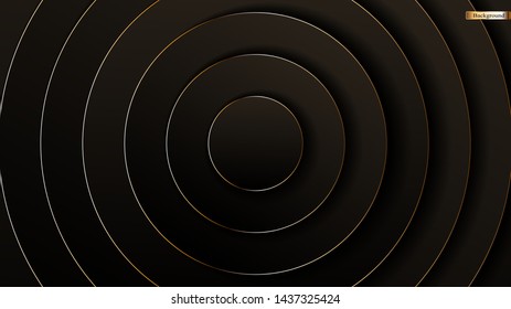 Abstract polygonal pattern luxury black with gold. vector