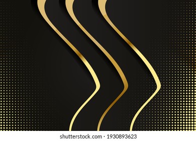 Abstract polygonal pattern luxury black with gold