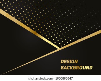 Abstract polygonal pattern luxury black with gold