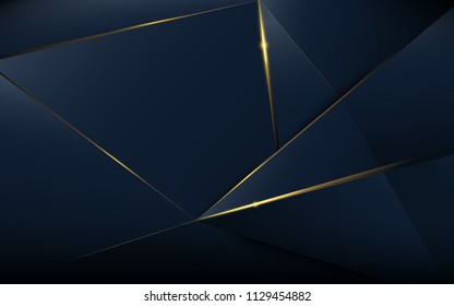 abstrato padrão poligonal luxo azul escuro com ouro