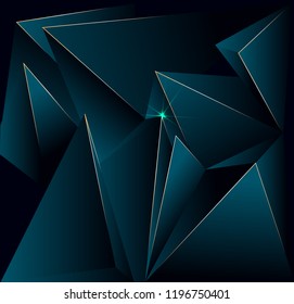 Abstract polygonal pattern luxury dark blue with gold