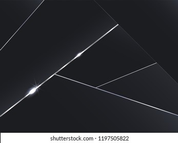 Abstract polygonal pattern luxury dark gray with silver
