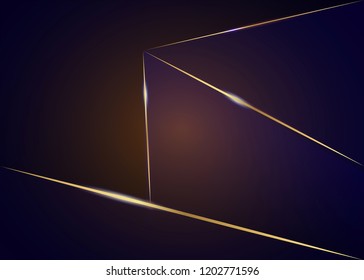 Abstract polygonal pattern luxury dark blue with gold, vector illustration background 