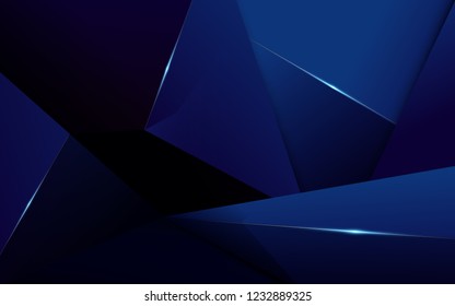 Abstract Polygonal Pattern Luxury Dark Blue Background