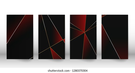 Abstract polygonal pattern. Luxury dark cover design with a geometric shapes. Polygon cover template. Vector illustration.