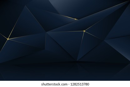 Abstract polygonal pattern luxury dark blue with gold Abstract polygonal pattern luxury dark blue with gold