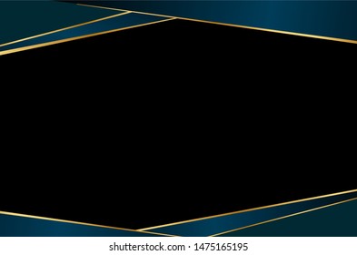 Abstract polygonal pattern luxury dark blue with gold.