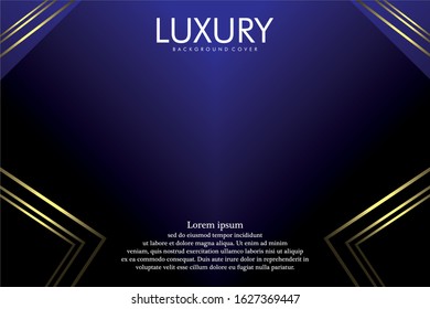 Abstract polygonal pattern luxury dark blue with gold 