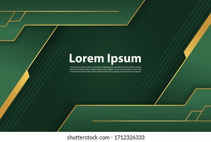 Abstract polygonal pattern luxury dark green.