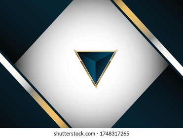 Abstract polygonal pattern luxury dark blue with gold for background design. eps10