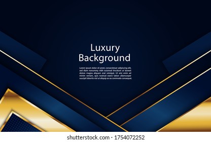 Abstract polygonal pattern luxury dark blue with gold. Graphic design element.