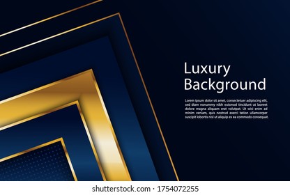 Abstract polygonal pattern luxury dark blue with gold. Graphic design element.