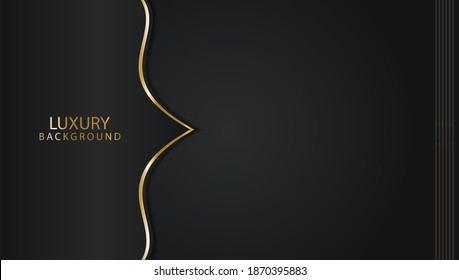Abstract polygonal pattern luxury dark with gold 