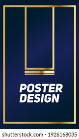 Abstract polygonal pattern luxury dark blue with gold